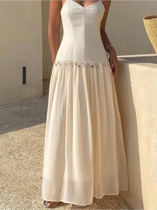 SHEIN Dresses & Skirts - SHEIN Cream Spaghetti Strap Maxi Dress